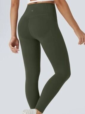 Halara Ultra Sculpt High Rise Leggings Olive Green Cropped 25” Inseam M